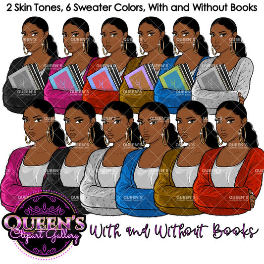 African American woman, Lady boss clipart, Teacher clipart, Afro woman, Booklover, Boss lady, Black girl magic, Fashion girl clipart, Books