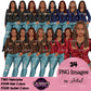 Black woman clipart PNG with braided hairstyles, four hair colors and leather jackets with transparent backgrounds.