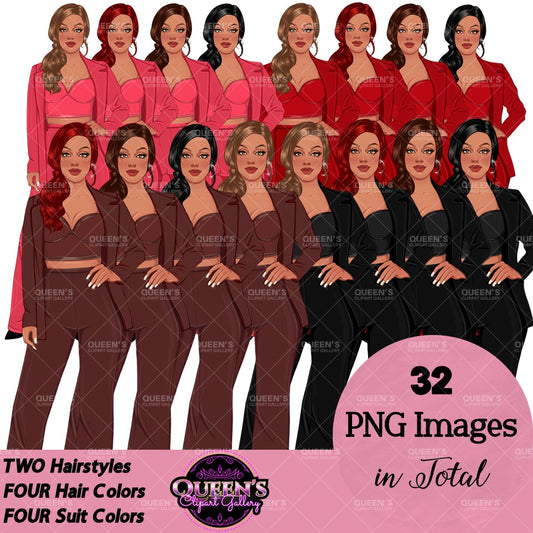 Business Woman Clipart | Woman In Suit Clipart | Boss Lady PNG | Fashion Woman Clipart | Fashion Girl Clipart
