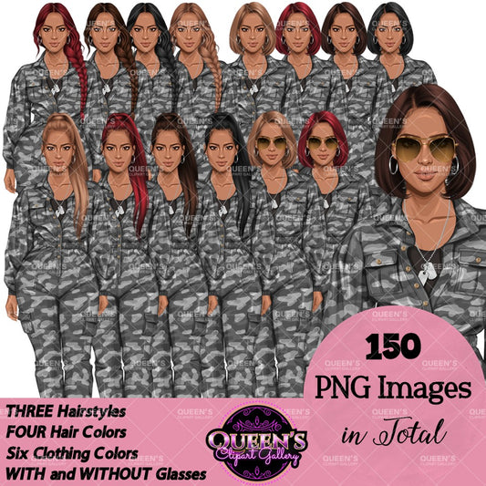 Military Female Soldier | Military Woman Clipart | Female Soldier PNG | Women in Uniform Clipart | Veterans Day Illustration