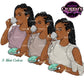 Tea Lover Clipart PNG | Black Woman Tea Clipart | Coffee and Tea Girl PNG | Cozy Woman Illustration | Cozy Aesthetic Clipart