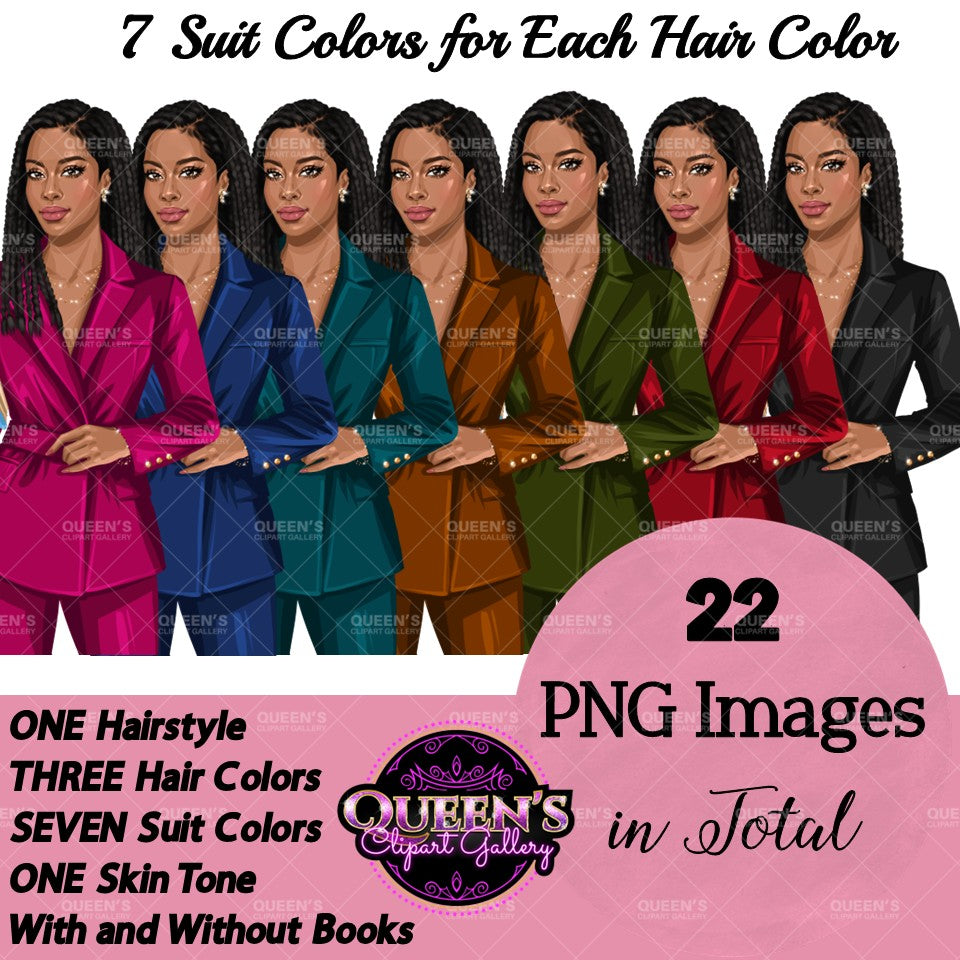 Black Woman Clipart | Professional Woman Clipart PNG | Teacher Clipart Bundle | Business Woman Clipart | Corporate Woman