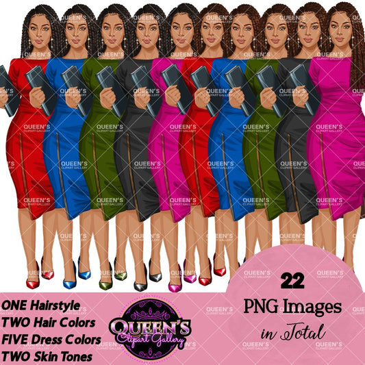 Teacher Clipart PNG | Black Teacher Clipart | Female Teacher PNG | Professional Woman Clipart | Black Girl Magic Clipart