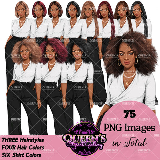 Afro Boss lady, Business Lady, Lady boss clipart, Boss babe, Fashion girl clipart, Business woman clipart, Fashion illustration, Afro girl