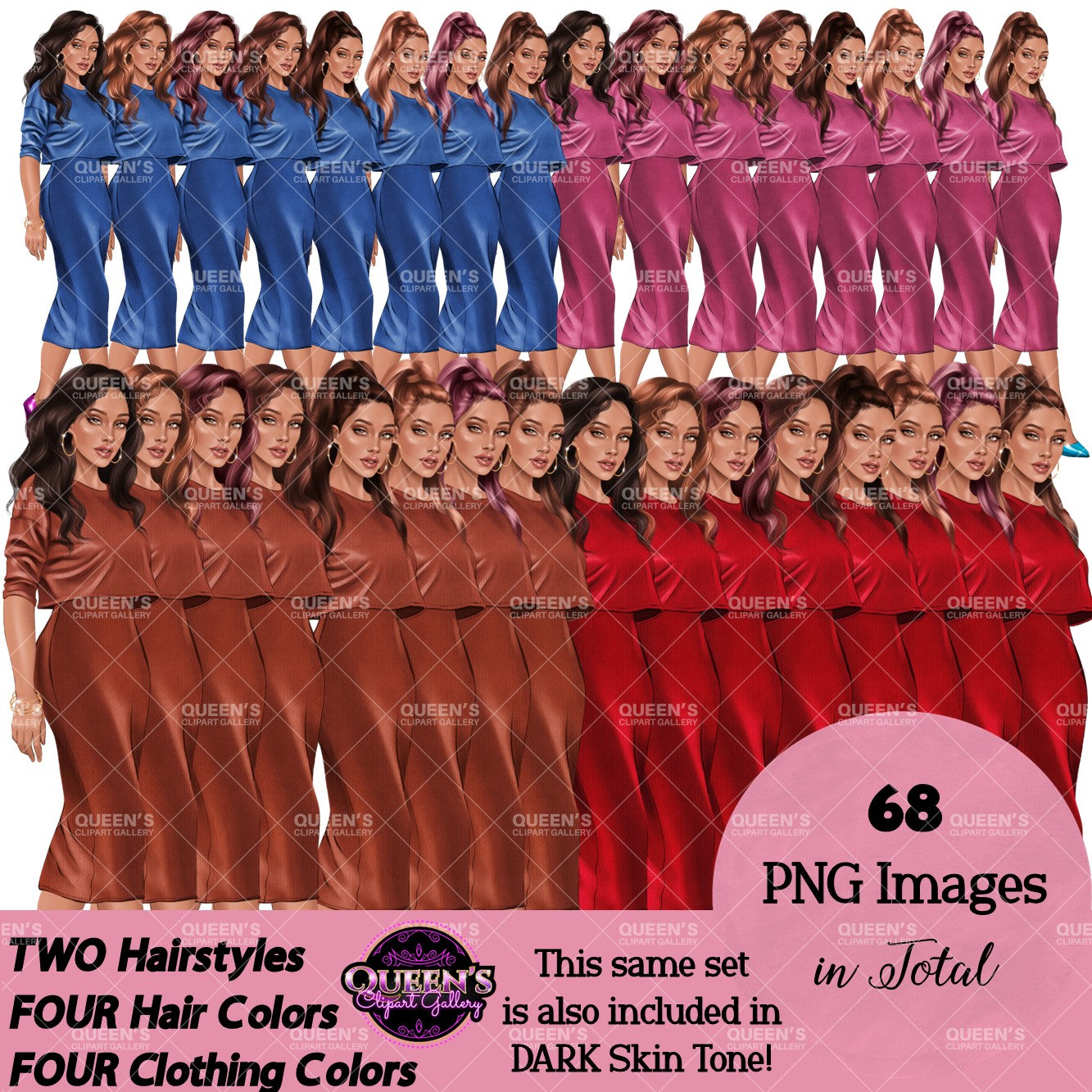 Elegant Woman Dress Clipart | Fashion Woman PNG | Fashion Girl Illustration | Woman Clipart | Woman in Dress Clipart