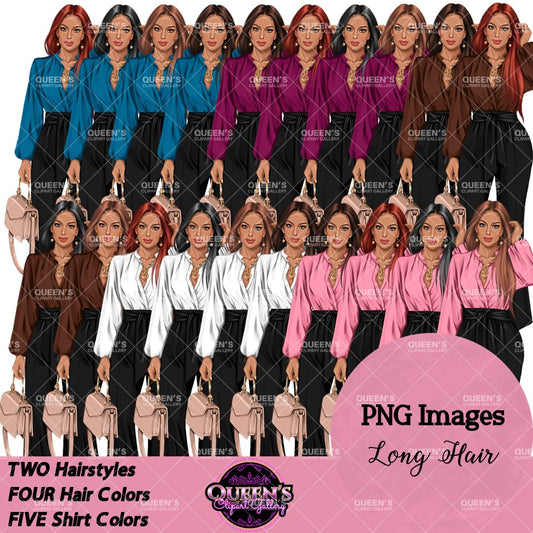 Boss Lady Clipart PNG Bundle | Business Woman Clipart | Professional Woman PNG | Office Fashion Clipart | Fashion Woman