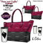 Purse and coffee clipart collection featuring burgundy and black tote bags with travel coffee cups, PNG images with transparent backgrounds.