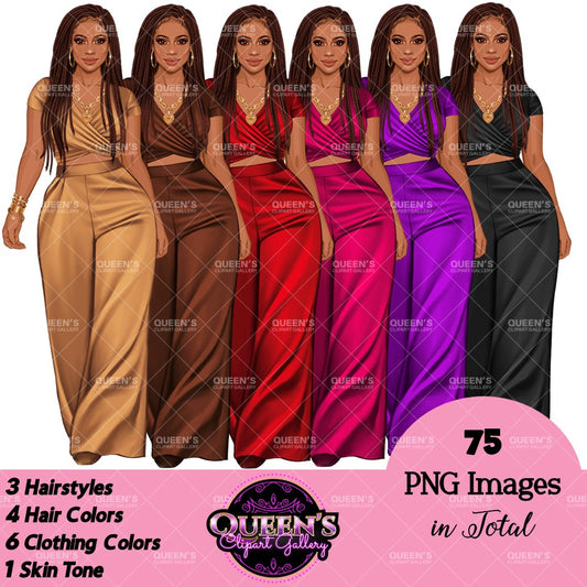 Afro Girl Clipart, Afro Woman Clipart, Fashion Girl Clipart, Fashion Illustration Clipart, Black Girl Magic, Girl Boss, African American Woman