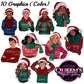 Christmas Clipart | Teenagers Clipart | Holiday Clipart | Christmas Teens | High School Teens Clipart | Christmas Sweater | Santa Hats