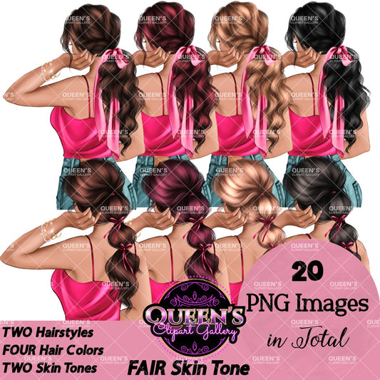 Back View Clipart | Back Turned | Fashion Girl Clipart | Fashion Illustration | Fashion Clipart | Planner Cover | Girl Clipart | Planner Girl