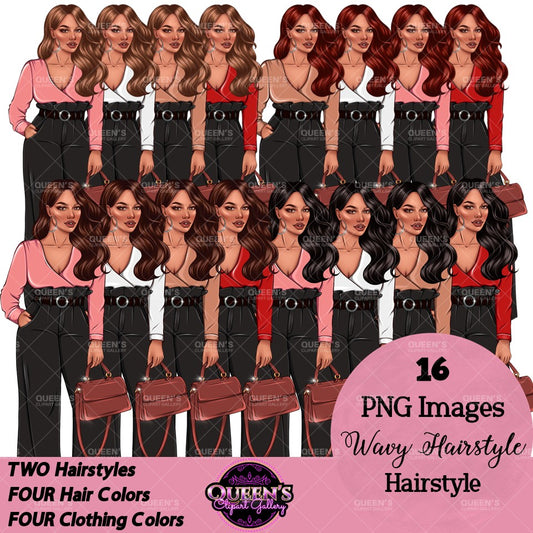 Fashion Woman Clipart PNG Bundle | Business Woman Clipart | Fashion Girl Illustration | Professional Woman PNG | Office Fashion Clipart
