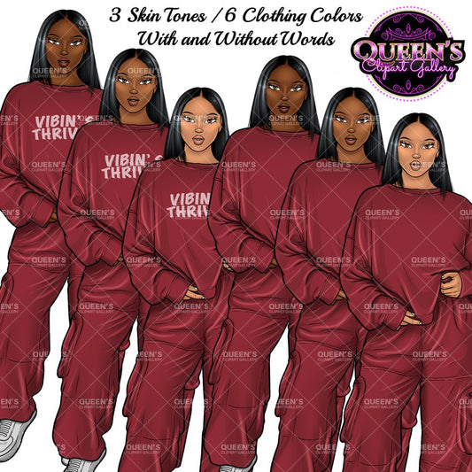 Afro Girl Clipart, Afro Woman Clipart, Fashion Girl Clipart, Fashion Illustration Clipart, Black Girl Magic, Girl Boss, African American