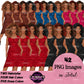 Afro woman fashion clipart featuring Black women with natural curly hairstyles wearing elegant colorful dresses.