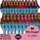 Black woman clipart collection in ripped blue jeans and colorful leather jackets with long braided hairstyles, African American fashion PNG images with transparent backgrounds