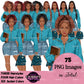 High School Teen Girl Clipart PNG | Diverse Teen Girls Clipart | Fashion Teen Girls | School Girl Graphics | Teenager PNG