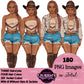 Western Cowgirl Woman Clipart PNG | Afro Country Girl Clipart | Black Cowgirl Fashion Illustration | Southern Woman Clipart