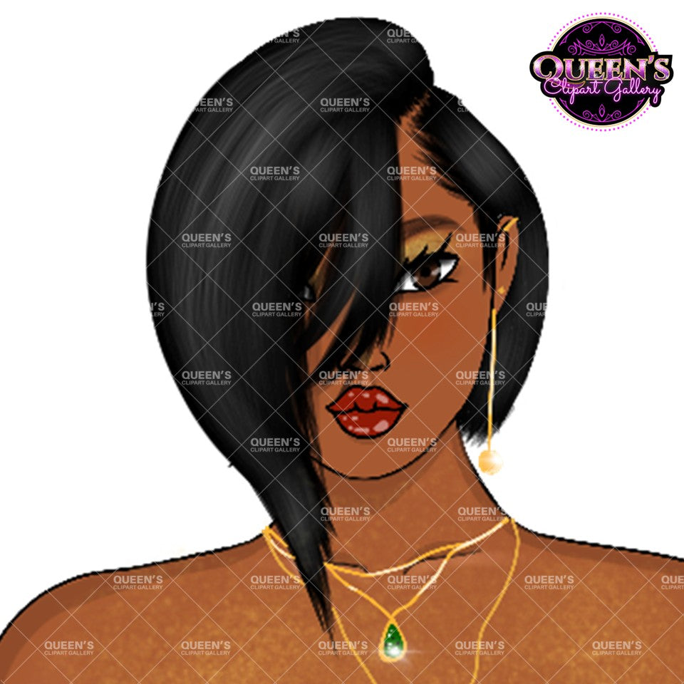 Black Woman Clipart | Elegant Woman Clipart | Fashion Woman Clipart | Afro Woman PNG | Night Out Fashion PNG