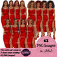 Black woman fashion clipart wearing red heart print midi dresses with side slits and heels, featuring afro and braided hairstyles in multiple hair colors, PNG images with transparent backgrounds