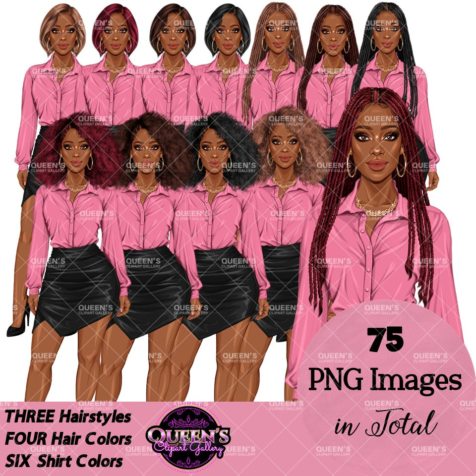 Afro Professional Woman Clipart PNG | Business Woman Clipart | Corporate Woman PNG | Office Woman Clipart | Fashion Girl