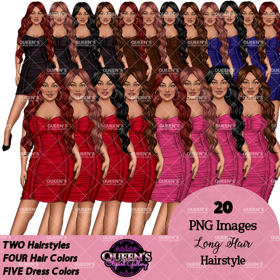 Fashion Woman Clipart PNG | Elegant Woman Clipart | Stylish Girl PNG | Fashion Illustration | Dress Clipart