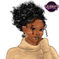 Black Woman Fashion Clipart PNG | African American Woman Clipart | Curly Hair Girl PNG | Fashion Illustration | Fashion Girl Clipart