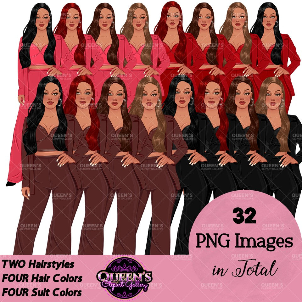 Business Woman Clipart | Woman In Suit Clipart | Boss Lady PNG | Fashion Woman Clipart | Fashion Girl Clipart