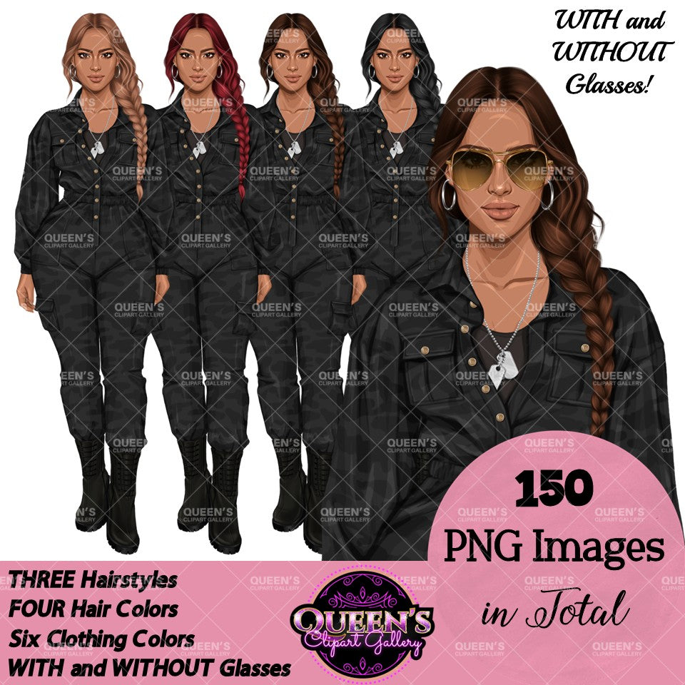 Military Female Soldier | Military Woman Clipart | Female Soldier PNG | Women in Uniform Clipart | Veterans Day Illustration