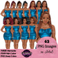 Black Woman Leather Dress Clipart | Afro Woman Fashion PNG | Curvy Woman Clipart | Fashion Illustration | Girl Boss Clipart