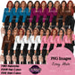 Business woman clipart with long hairstyles, colorful blouses, black wide-leg pants and handbags, professional boss lady PNG images.