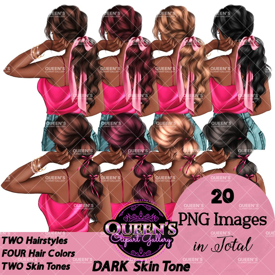 Back View Clipart | Back Turned | Fashion Girl Clipart | Fashion Illustration | Fashion Clipart | Planner Cover | Girl Clipart | Planner Girl