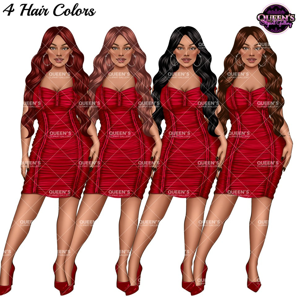 Fashion Woman Clipart PNG | Elegant Woman Clipart | Stylish Girl PNG | Fashion Illustration | Dress Clipart