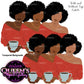 Black Woman Coffee Flat Illustration | Coffee Lover Clipart | Afro Woman Clipart | Coffee Illustration | Flat Illustration | Flat Design