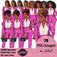 Afro Woman in Suit Clipart PNG | Black Girl Magic Business Woman | Boss Lady Clipart | Executive Woman PNG | Professional Woman Graphics