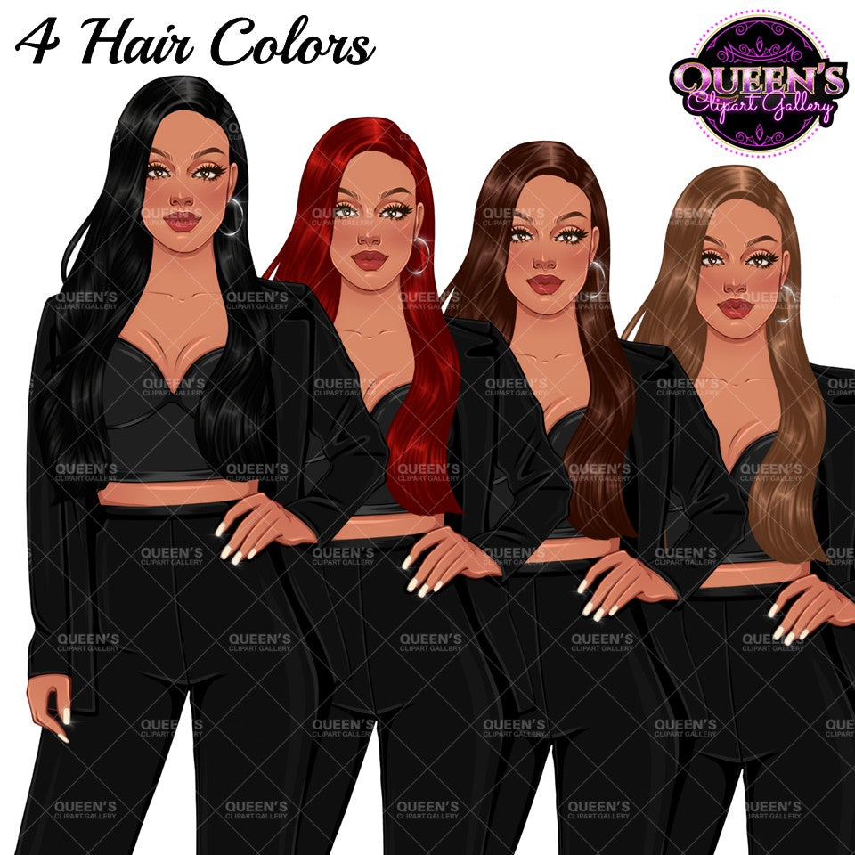 Business Woman Clipart | Woman In Suit Clipart | Boss Lady PNG | Fashion Woman Clipart | Fashion Girl Clipart