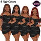 Black woman clipart with long box braids in brunette, black, auburn and red hair colors wearing a stylish black ruched mini dress, PNG with transparent backgrounds