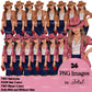 Fashionable business woman clipart with fedora hats, blazers and pencil skirts with transparent backgrounds.