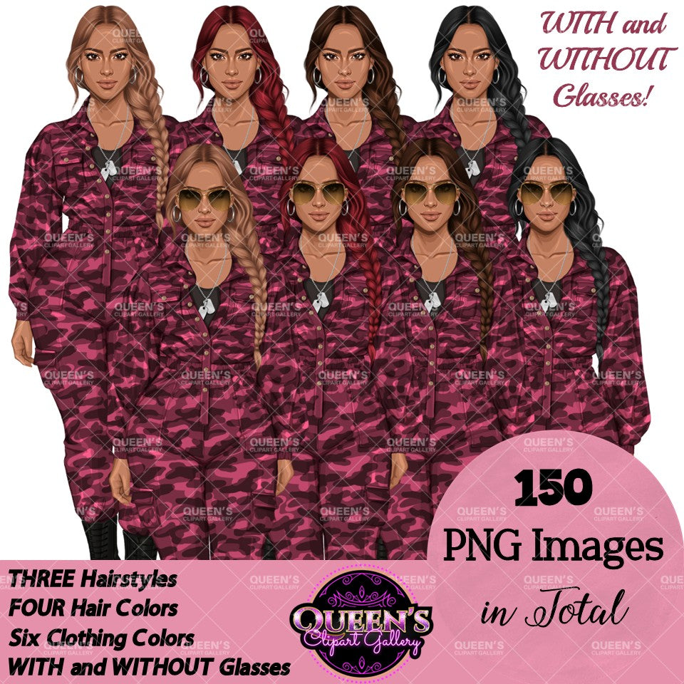 Military Female Soldier | Military Woman Clipart | Female Soldier PNG | Women in Uniform Clipart | Veterans Day Illustration