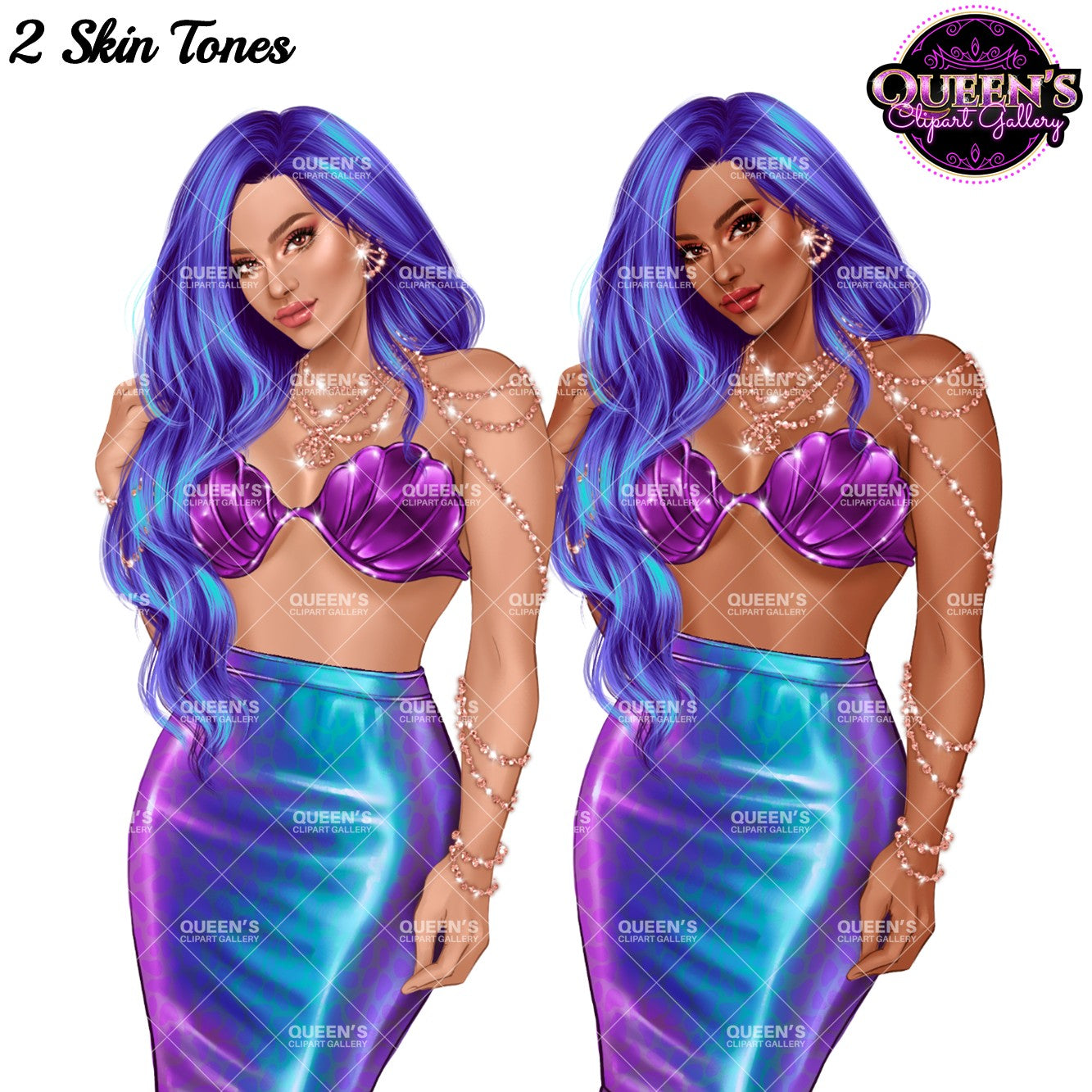 Mermaid Clipart PNG | Mermaid Illustration | Mermaid Woman Clipart | Mermaid Art | Ocean Clipart
