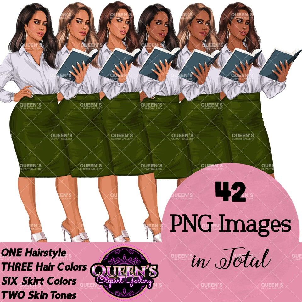 Teacher Clipart | Professional Woman PNG | Business Woman Clipart | Female Educator Illustration | Office Woman Illustration | Fashion Girl