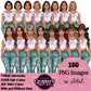 Fashion Woman Clipart Bundle PNG | Cowgirl Woman Clipart | Western Fashion Girls | Denim Fashion Illustration