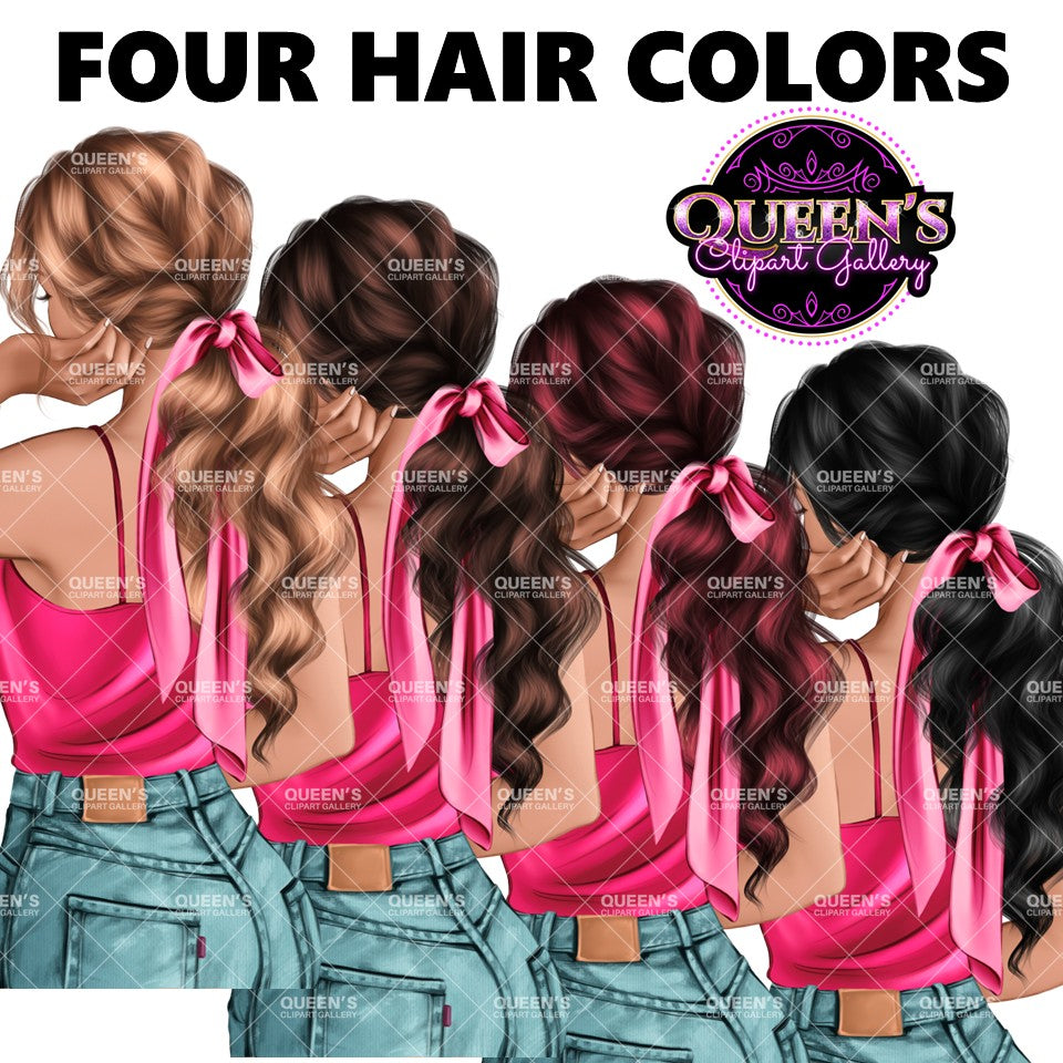 Back View Clipart | Back Turned | Fashion Girl Clipart | Fashion Illustration | Fashion Clipart | Planner Cover | Girl Clipart | Planner Girl