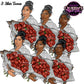 Woman With Flowers Clipart, Mother's Day Clipart, Fashion Girl Clipart, Flowers Clipart, Roses Clipart, Black Woman Clipart, Afro Woman