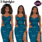 Black woman clipart wearing a blue heart print midi dress featuring afro, long twist and braided hairstyles, PNG images with transparent backgrounds