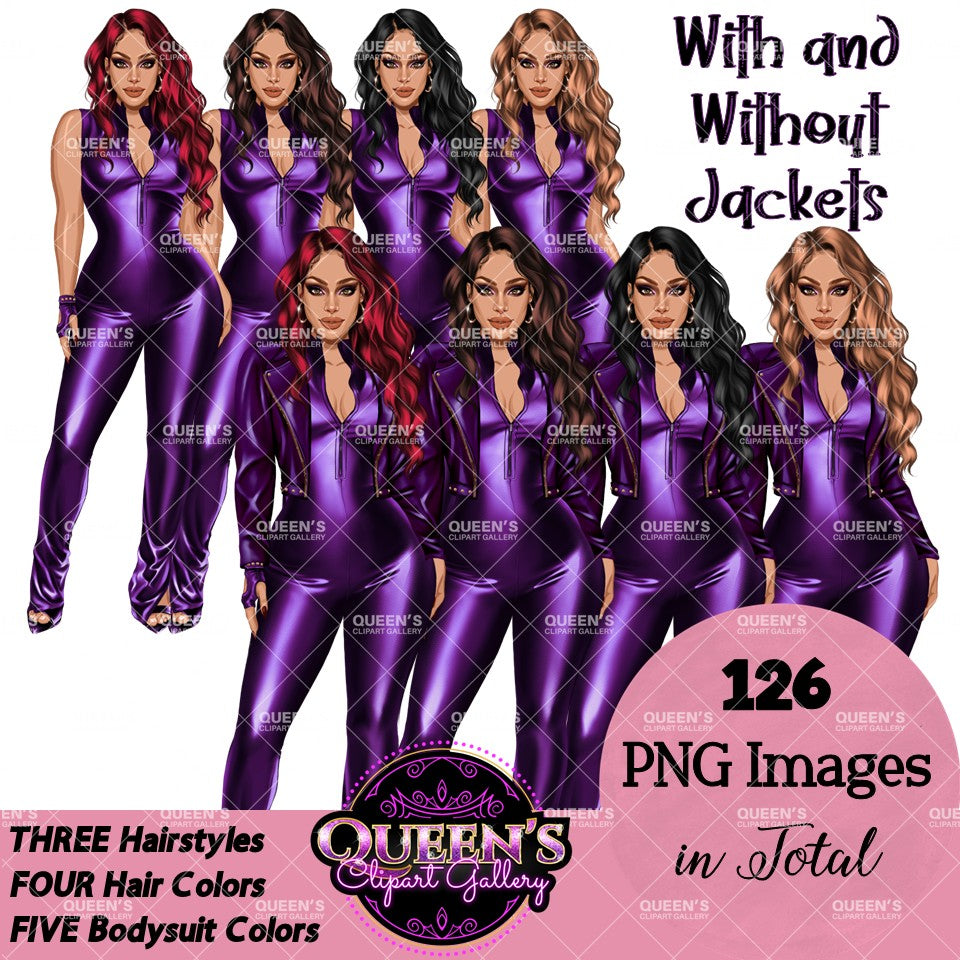 Woman in leather bodysuit | Girl boss | Lady boss | Woman clipart png | Fashion girl clipart | Fashion illustration clipart | Curvy girl clipart