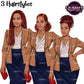 Black business woman clipart with braids, curly ponytail and natural updo hairstyles, PNG with transparent backgrounds.