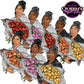 Woman With Flowers Clipart, Mother's Day Clipart, Fashion Girl Clipart, Flowers Clipart, Roses Clipart, Black Woman Clipart, Afro Woman