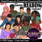 Teens Reading | Teenagers | Back to School | Teens Reading | Reading Clipart | Books Clipart | Reading Clipart