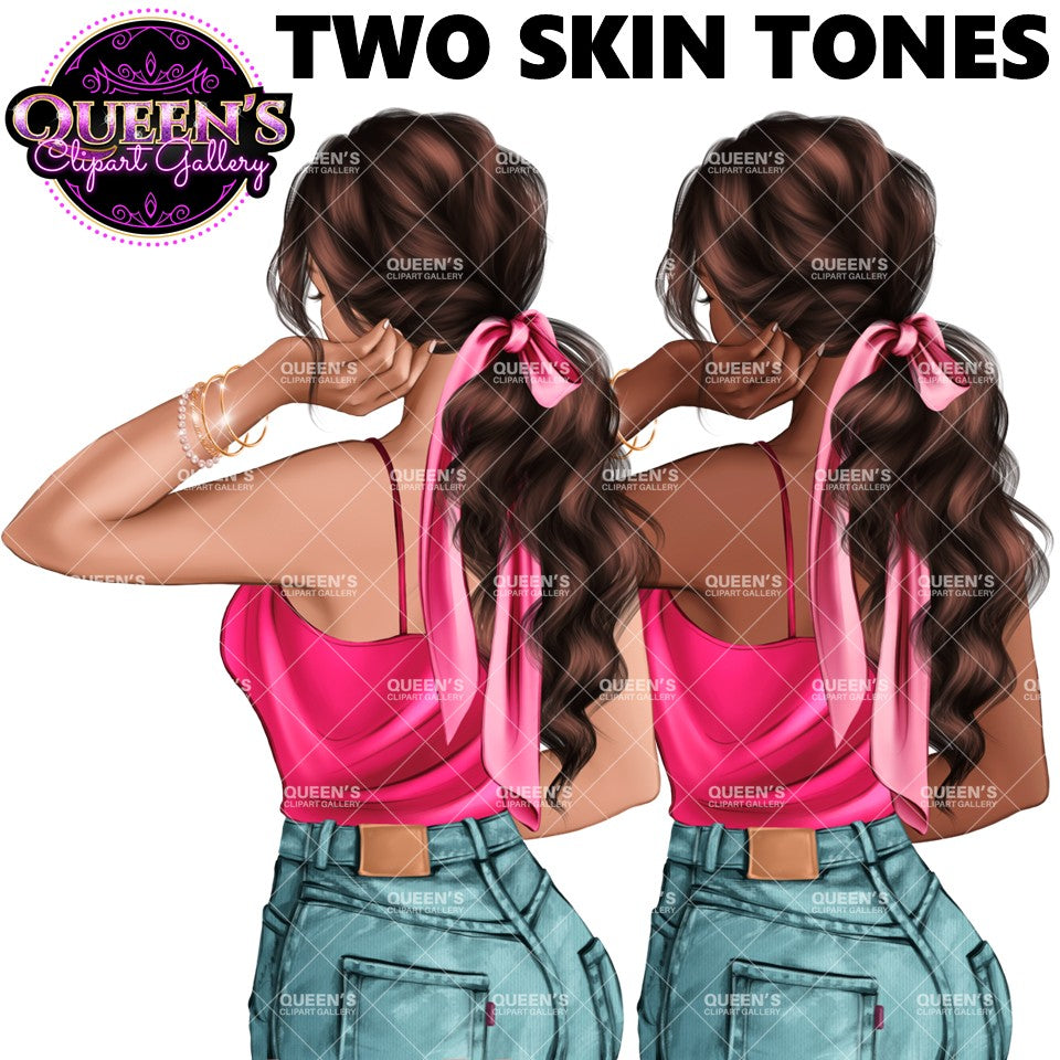 Back View Clipart | Back Turned | Fashion Girl Clipart | Fashion Illustration | Fashion Clipart | Planner Cover | Girl Clipart | Planner Girl