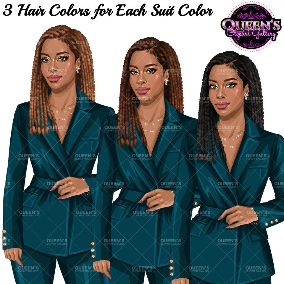 Black Woman Clipart | Professional Woman Clipart PNG | Teacher Clipart Bundle | Business Woman Clipart | Corporate Woman