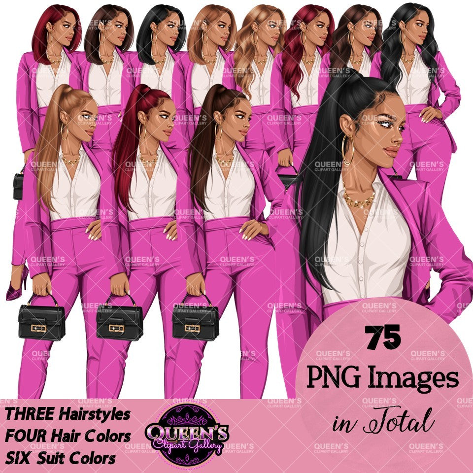 Business Woman Clipart | Executive Woman Clipart | Boss Lady PNG | Professional Woman Graphics | Fashion Women Clipart